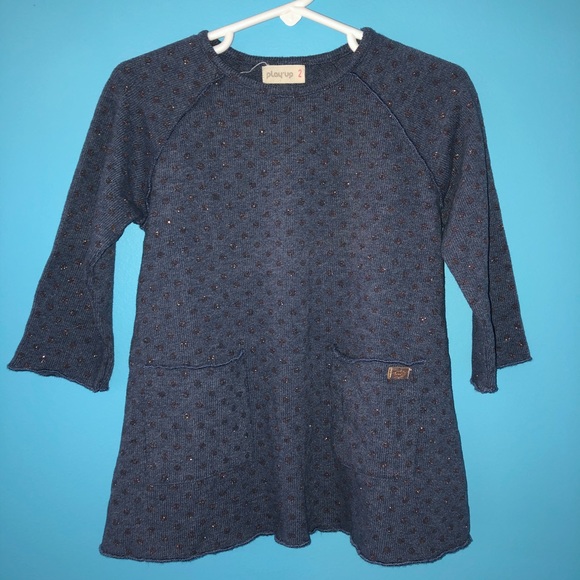 Play Up European Designer 2 Dress Polka Dots Navy - Picture 3 of 14